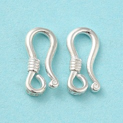 925スターリングシルバーピアスフック  ループ付きイヤリングワイヤー  s925スタンプあり  銀  13x7x2mm  穴：1.6mm  ピン：1.2mm&nbsp;STER-K174-17B-S