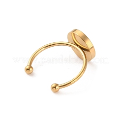 Stainless Steel Open Cuff Ring Findings&nbsp;FIND-WH0147-11A-G