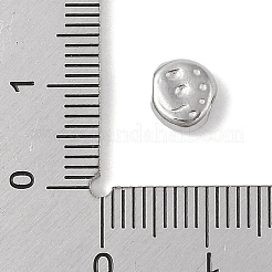 304ステンレススチールビーズ  フラットラウンド  ステンレス鋼色  6.5x7x3.5mm  穴：1.8mm&nbsp;STAS-M071-01G-P