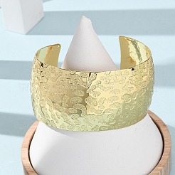 Hammered Brass Cuff Bangles for Women&nbsp;BJEW-A163-04A-G
