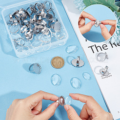 DIY Blank Dome Oval Finger Ring Making Kit&nbsp;DIY-UN0004-49
