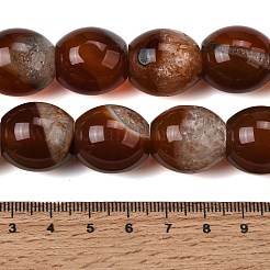 天然石瑪瑙ビーズ連売り  染め＆加熱  オーバル  暗赤色  19~20x17~18.5mm  穴：1.2~1.4mm  約21個/連  15.75''~15.94''（40~40.5センチメートル）&nbsp;G-F820-J01-01