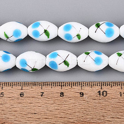 Frosted Handmade Lampwork Beads Strands&nbsp;LAMP-N037-03B