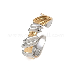 304 Stainless Steel Double Color Cuff Rings&nbsp;RJEW-S635-01GP-13