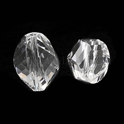 K9ガラス  模造オーストリアクリスタルビーズ  グレードAAA  多面カット  双円錐形  透明  10x13mm  穴：0.9~1mm&nbsp;SWAR-F077-13x10mm-01