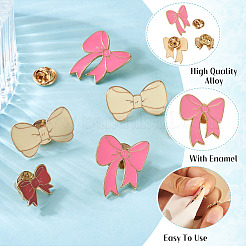6Pcs 3 Styles Bowknot Enamel Pins&nbsp;JEWB-TA0001-25
