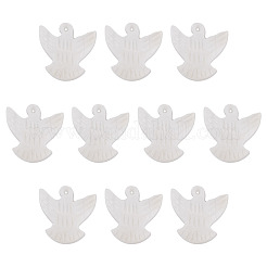 天然淡水シェルビーズ 10 個  鳥  乳白色  13x12~13x2.5~3mm  穴：0.7mm&nbsp;BSHE-TA0001-31