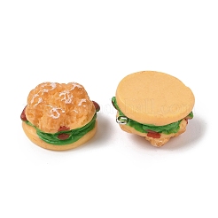 不透明樹脂ペンダント  模造食品  プラチナアイアンループ付き  ハンバーガー  26x24x14mm  穴：2mm&nbsp;FIND-Z092-02P-06