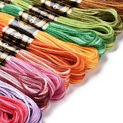 21 かせ 21 色 6 層ポリエステル刺繍糸  クロスステッチの糸  セグメント染めのグラデーションカラー  ミックスカラー  0.5mm  約8.75ヤード（8m）/かせ  21色  1 かせ/色  21 かせ/セット&nbsp;OCOR-M009-01E-01