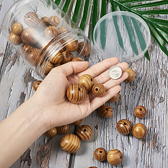 丸い天然木ビーズ  染め  バリーウッド  20/25/30mm  穴：5~6mm  60個/箱&nbsp;WOOD-CD0001-01