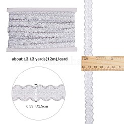Polyester Wavy Lace Ribbons&nbsp;OCOR-WH0082-21C