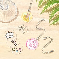 DIY アクリル フラット ラウンド カップ ペンダント デコレーション 作成キット  透明  101mm&nbsp;DIY-CJ0002-60