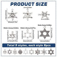 72Pcs 9 Styles Tibetan Style Alloy Pendants&nbsp;FIND-SC0008-45