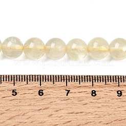 天然レモンクォーツ（加熱）ビーズ連売り  ラウンド  8.5~9mm  穴：1mm  約46~47個/連  14.96~15.43''（38~39.2センチメートル）&nbsp;G-B167-A11-8mm