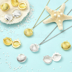 10Pcs 2 Colors Rack Plating Brass Locket Pendants&nbsp;KK-YW9D8D-01