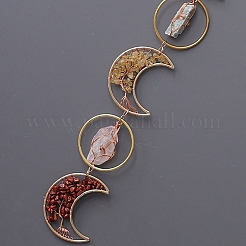 Moon Tree of Life Natural Gemstone Beads Suncatchers&nbsp;HJEW-F027-01