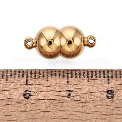 304ステンレススチール製マグネット留め具  二重丸  イオンプレーティング（ip）  18KGP本金メッキ  17.5x8.3mm  穴：1.2mm&nbsp;STAS-N127-05B-G