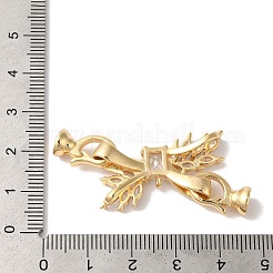 Brass Micro Pave Cubic Zirconia Fold Over Clasps&nbsp;KK-B098-09G-01