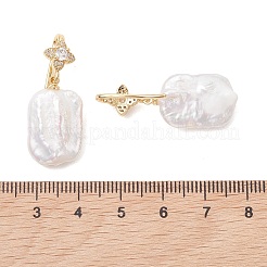 Rectangle Natural Keshi Pearl Dangle Earrings&nbsp;EJEW-JE06978