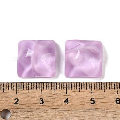 半透明エポキシ樹脂デコデンカボション  水の波紋の四角  プラム  14.5x14.5x8mm&nbsp;CRES-S367-20C