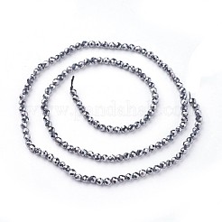 テラヘルツストーンビーズ連売り  多面カット  ラウンド  3~3.5mm  穴：0.5mm  約115~130個/連  14.5~16.1インチ（37~41cm）&nbsp;G-F619-18-3mm