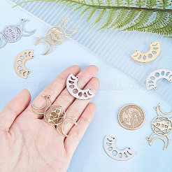 16Pcs 4 Style 201 Stainless Steel Pendant Links&nbsp;STAS-DC0002-64