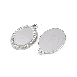 304 Stainless Steel Pendant Cabochon Settings&nbsp;STAS-L303-35P
