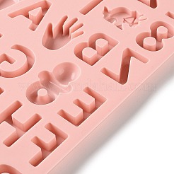 数字と文字のケーキ DIY 食品グレードのシリコン型  ケーキ型  ランダムな色  218x189x8.5mm  内径：21~39x6~32mm&nbsp;DIY-K075-09