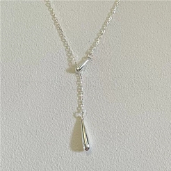 925 Sterling Silver Teardrop Lariat Necklaces&nbsp;FS-WG7BCFA-02