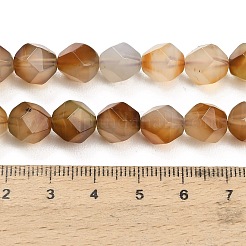 天然瑪瑙（染色・加熱）ビーズ連売り  多面カット  スターカットラウンドビーズ  ペルー  10x9.5mm  穴：1.2mm  約37個/連  14.57''（37センチメートル）&nbsp;G-K425-B13-01