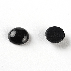手作り磁器カボション  半円  ブラック  5x2mm  約1000個/袋&nbsp;PORC-WH0009-01D-02