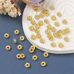 Brass Rhinestone Spacer Beads&nbsp;RB-YW0001-05B-01G