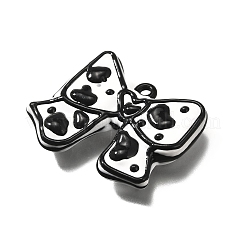 アクリルパーツ  蝶結び  エナメルとループ付き  ブラック  36~36.5x43.5~44.5x8.5~9.5mm  穴：2.5mm&nbsp;OACR-S043-10B