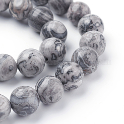 Natural Map Stone/Picasso Stone/Picasso Jasper Beads Strands&nbsp;X-G-G047-10mm