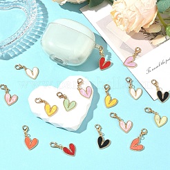 16Pcs 8 Styles Alloy & Acrylic Pendant Decorations&nbsp;HJEW-YW00542