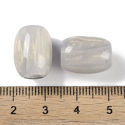 レジンヨーロピアンビーズ  大穴ビーズ  模造キャットアイ  バレル  ライトグレー  16x12mm  穴：5.2mm&nbsp;RESI-F055-11E
