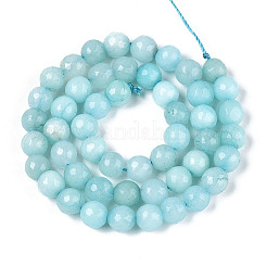 Dyed Natural White Jade Beads Strands&nbsp;G-T139-8mm-60-14