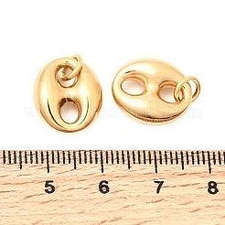 304ステンレスペンダント  楕円形のチャーム  PVD真空メッキ  長持ちメッキ  ゴールドカラー  15x13x5.5mm  丸カン：6x1ミリ  内径：4mm&nbsp;STAS-P441-01G
