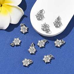 SHEGRACE Brass Micro Pave Clear Cubic Zirconia Pendants&nbsp;XGRQ2O007-452P