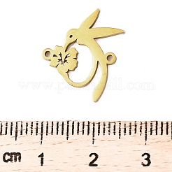 304ステンレスペンダント  18KGP本金メッキ  レーザー切断  鳥  18.5x16.5x1.5mm  穴：1.2mm&nbsp;LS-STAS-M117-02C-G