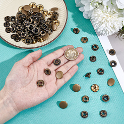 1Bag Brass Snap Buttons&nbsp;KK-GF0001-25AB