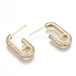 Brass Micro Pave Cubic Zirconia Earring Findings&nbsp;KK-S356-062-NF
