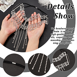 Alloy Rhinestone Chain Tassel Face Eye Mask for Women&nbsp;AJEW-WH0258-810S