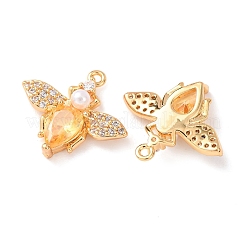 Brass Micro Pave Cubic Zirconia Pendants&nbsp;KK-A284-14G-02