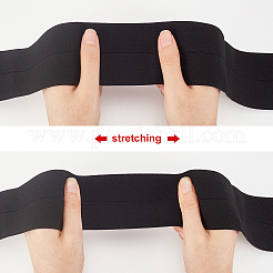 平らな弾性ゴムコード/バンド  ウェビング衣類縫製アクセサリー  ブラック  60mm&nbsp;OCOR-BC0001-28B