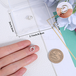 スターリングシルバーのスプリングゲートリング2個、925個  キーホルダークラスプ  s925スタンプあり  銀  12x7x2.5mm  穴：1.4mm&nbsp;STER-BBC0006-97A