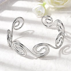 304 Stainless Steel Cuff Bangles for Women&nbsp;BJEW-Z150-01P-01