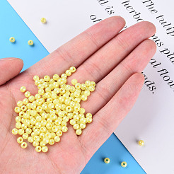 不透明なアクリルビーズ  ABカラー  ラウンド  ミックスカラー  4x3.5mm  穴：1.6mm  約15000個/500g&nbsp;MACR-S371-11-I