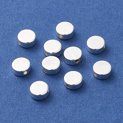 ラックメッキ真鍮製ビーズ  フラットラウンド  カドミウムフリー＆鉛フリー  長持ちメッキ  925銀メッキ  6x2.5mm  穴：1.2mm&nbsp;KK-WH0084-09S