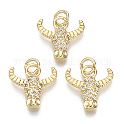 Brass Micro Pave Cubic Zirconia Charms&nbsp;ZIRC-S067-005-NF